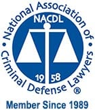 NACDL 1958 | National Association of Criminal Defense Lawyers | Member Since 1989
